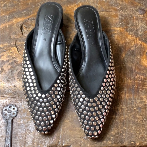 zara studded mules